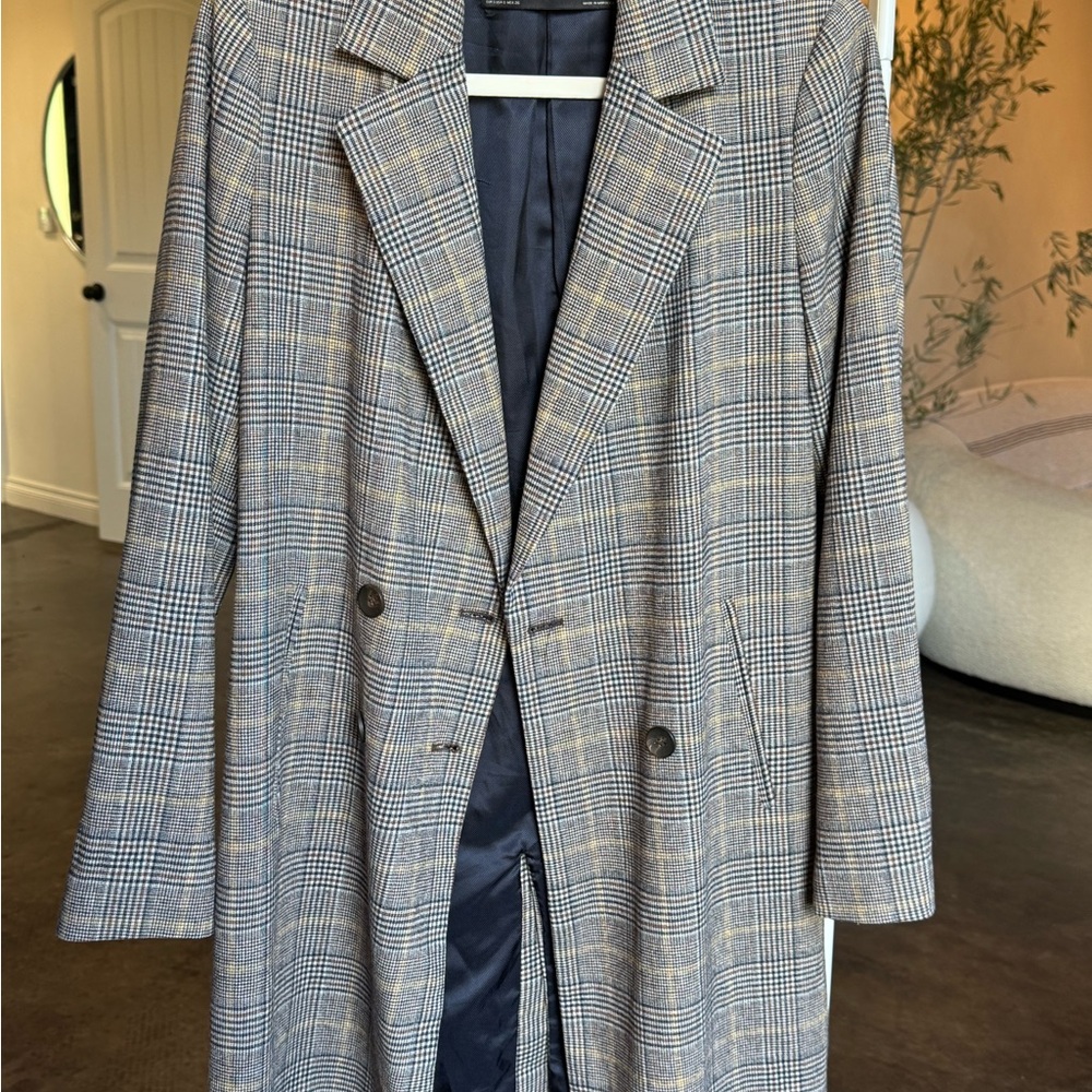 Zara Gray Plaid Blazer